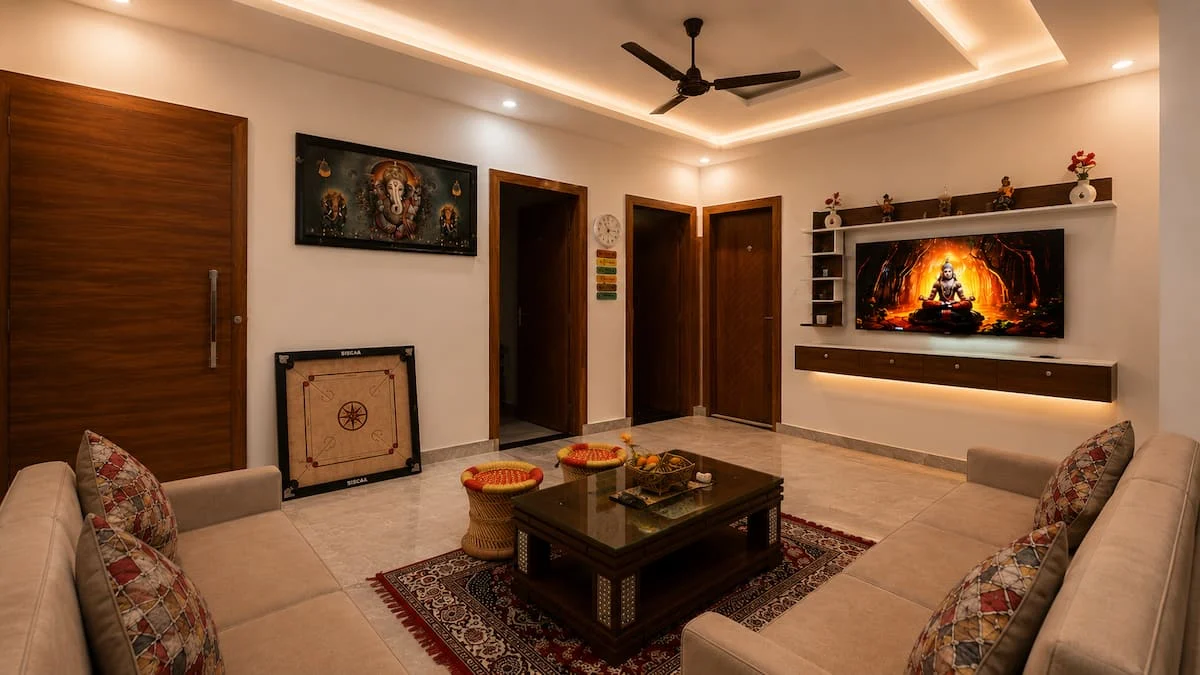 Comfortable bedroom at Advaitam Ganga and Hill View