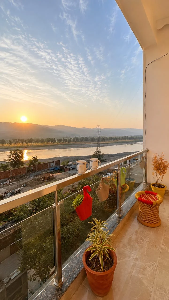 Bedroom interior at Advaitam Ganga and Hill View