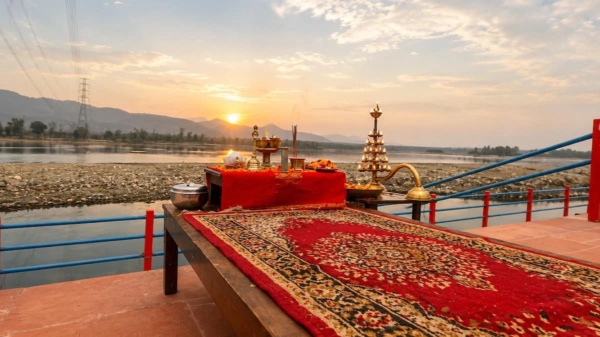 Large family lounge at Advaitam Ganga and Hill View