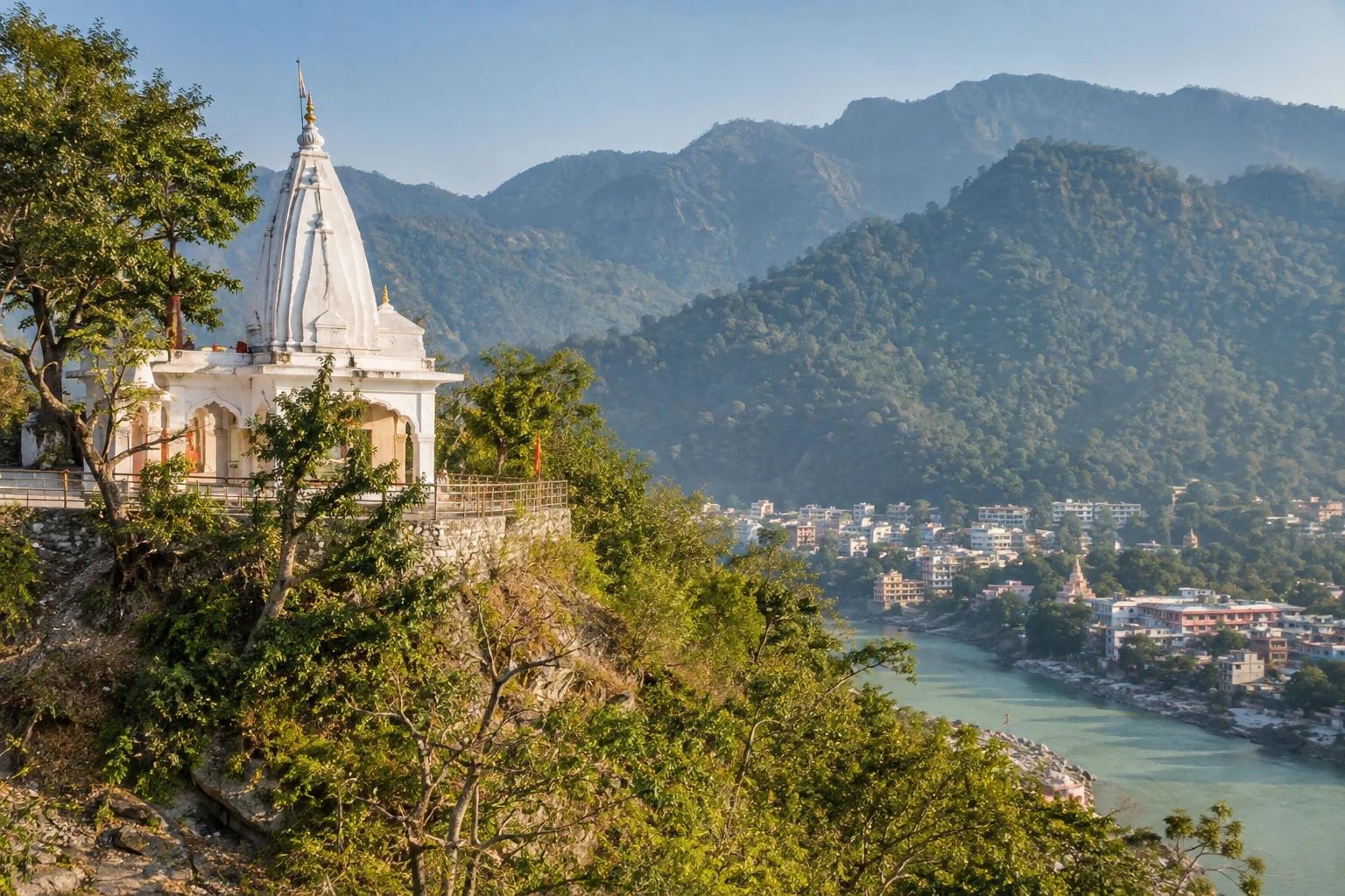 Illustrative view of Bhootnath Temple above Swarg Ashram