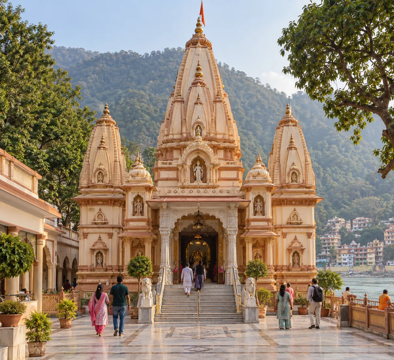 Bharat Mandir temple entrance in Rishikesh