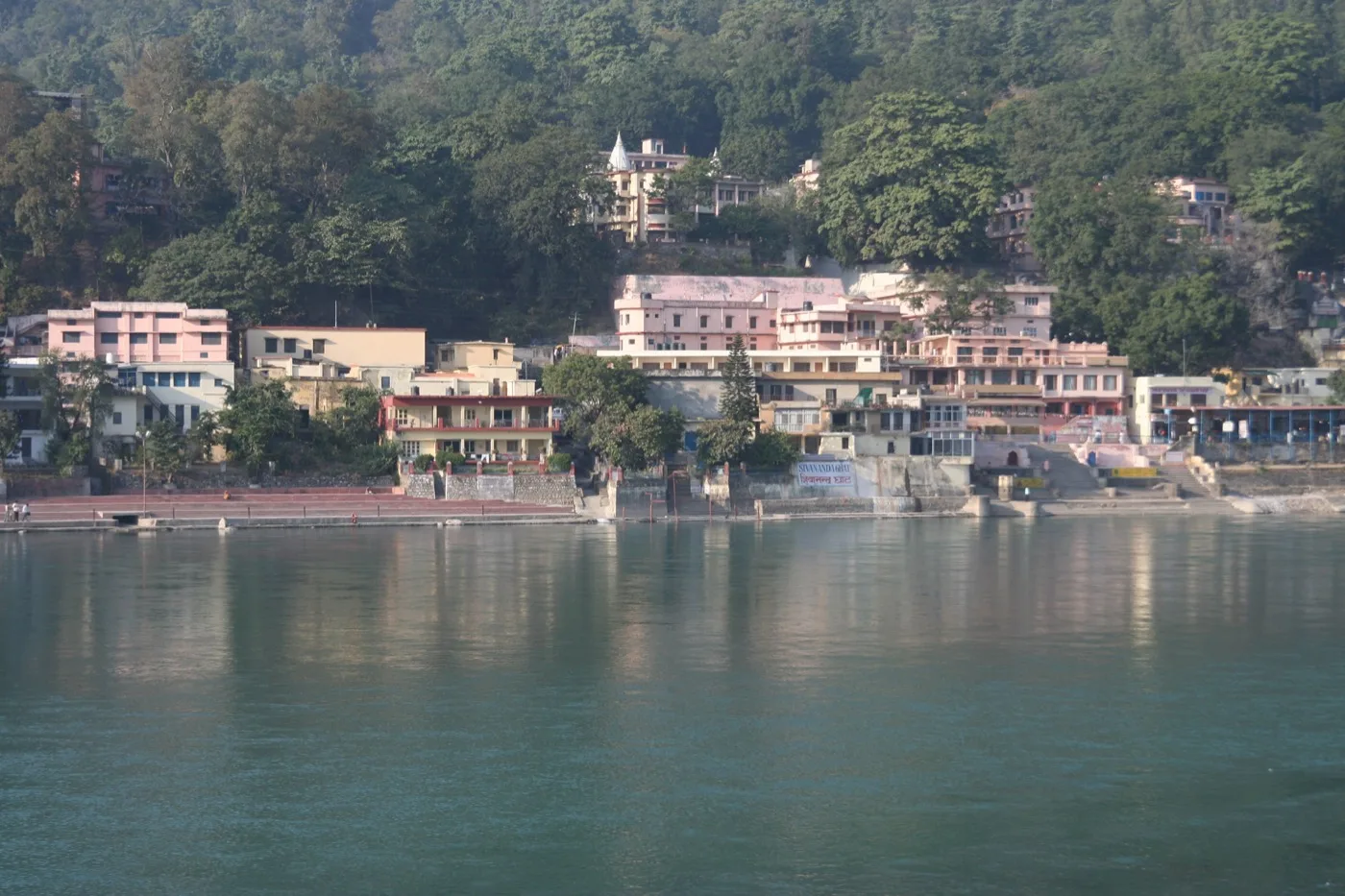 Sivananda Ashram on the banks of the Ganges near Ram Jhula, Rishikesh